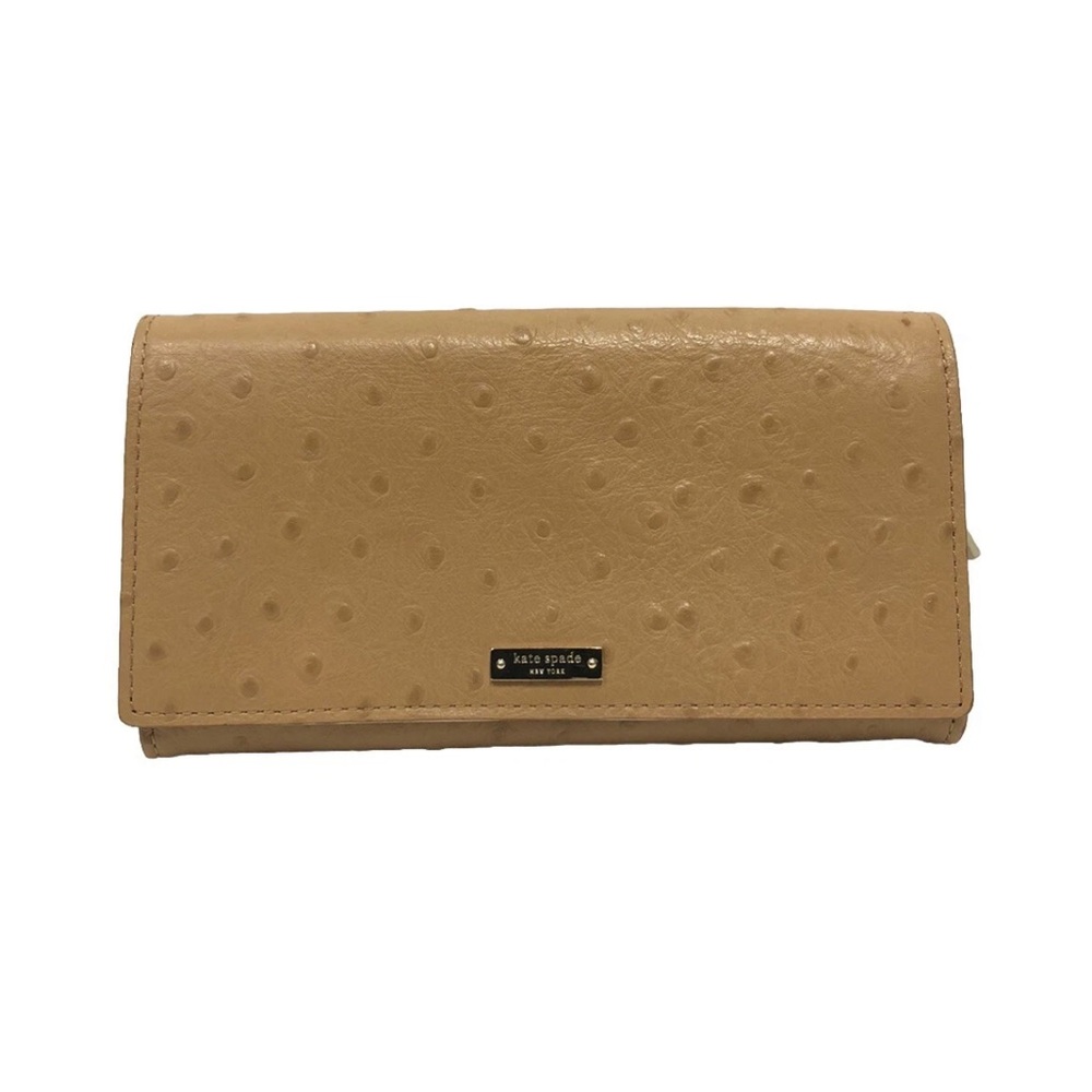 kate spade New York Tan Ostrich-Embossed Wallet